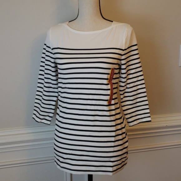 3/4 Sleeve striped boatneck tee - Picture 3 of 6